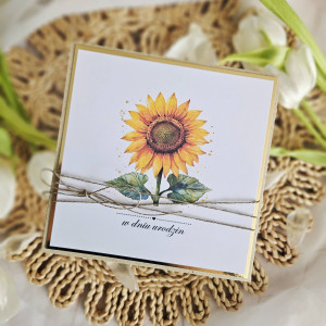 Kartka z okazji urodzin ze słonecznikiem