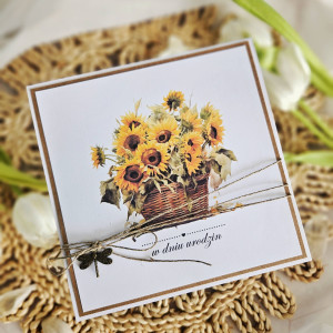 Kartka z okazji urodzin ze słonecznikiem