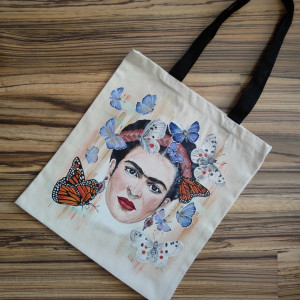 ręcznie malowana torba bawełniana tote shopperka FRIDA