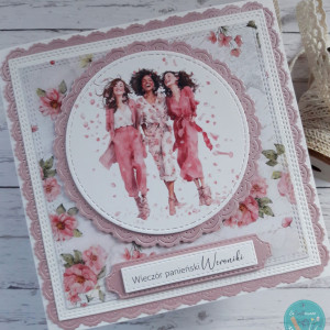 Kartka na wieczór panieński w różu, personalizacja