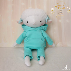 Owieczka Luna w miętowym dresiku przytulanka, prezent GOTOWY