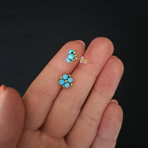 Delikatne Kolczyki Sztyfty - Turkus