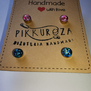 Zestaw kolczyków drobne stalowe