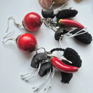 Kolczyki kolorowe kwitnące papryki