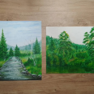 WYPRZEDAŻ KOLEKCJI - ZESTAW RĘCZNIE MALOWANYCH OBRAZÓW - WIOSNA-LATO