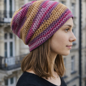 Kolorowa czapka wiosenna przejściowa cienka all season S/M