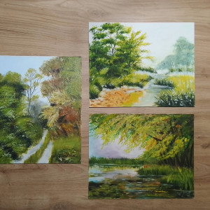 WYPRZEDAŻ KOLEKCJI - ZESTAW RĘCZNIE MALOWANYCH OBRAZÓW - PALETA BARW