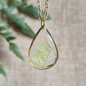 Złota zawieszka złoty wisiorek kwiat naszyjnik żywica z żywicy kwiaty roślina