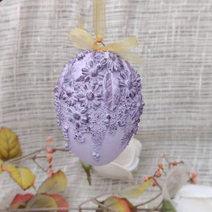 Lawendowa Pisanka Artystyczna Kwiatowy Ogród