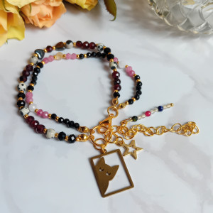 Bransoletka z naturalnych kamieni Jaspis dalmatyński