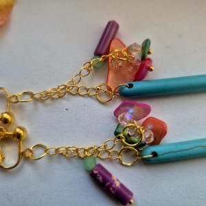 Klipsy kolorowe muszle i koraliki