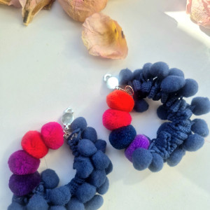 Klipsy kolorowe pompony