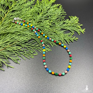 Krótki koralikowy naszyjnik kolorowy #1083