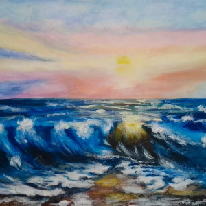 WYPRZEDAŻ ZESTAWU OBRAZÓW - DYPTYK "WOLNOŚĆ I BEZKRES" - 2x 24x30cm