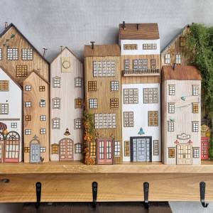 Wieszak - drewniane domki - na klucze i inne drobiazgi 24