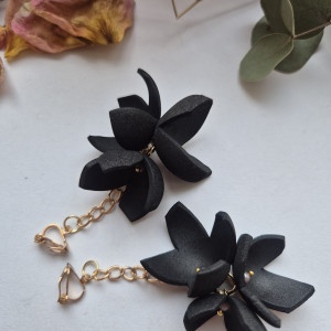 Klipsy czarne tulipany