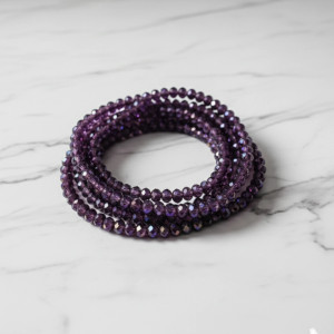 Bransoletka Kryształowa - Głęboki Fiolet (Amethyst Glow)