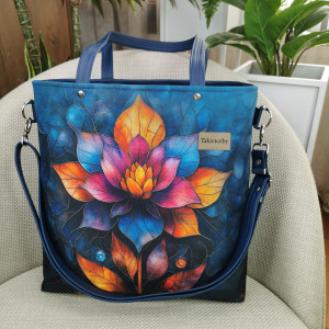 Torebka damska shopperka torebka miejska - kwiat