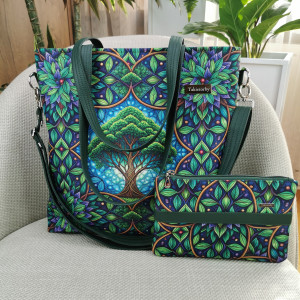 Torebka damska shopperka z kosmetyczką torebka miejska na ramę