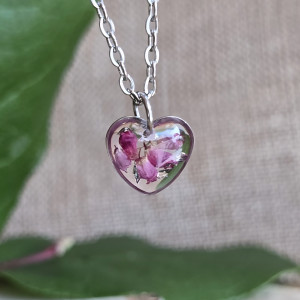 Zawieszka kwiatem wisiorek srebrny wrzos