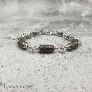 Bransoletka chainmaille - perła