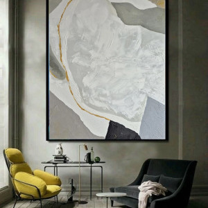 duży obraz olej na płótnie abstrakcja złota nić marmuru