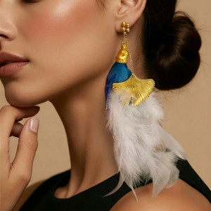 Klipsy pióro i miłorząb