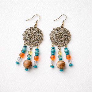 Kolczyki lekkie.koralikowe Boho