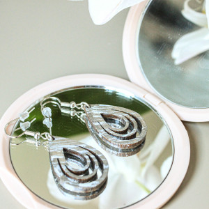 Ażurowe Koronka drewniane kolczyki