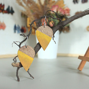 Drewniane kolczyki Geometryczne