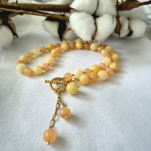 Żółty naszyjnik ze słonecznych Jadeitów