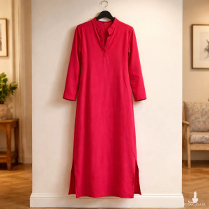 szmizjerka czerwona  długa sukienka M