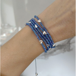 Bransoletka Niebieska Serduszka Hematyt