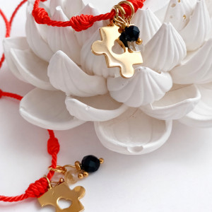 Bransoletki siedem czakr komplet - Czarny turmalin, cytryn, kryształ górski