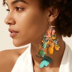 Kolczyki lekkie długie kwiaty