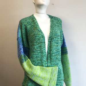 Oryginalny, ręcznie wykonany kolorowy kardigan