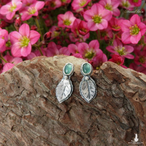 Kolczyki srebrne z indygolitem wkrętki