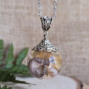 Srebrna zawieszka srebrny wisiorek kwiat naszyjnik żywica