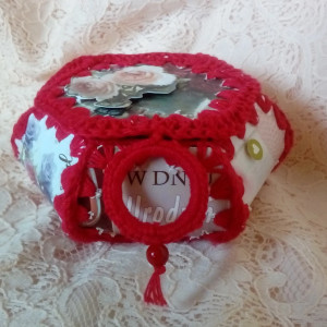 Szkatułka pudełko vintage z pocztówek