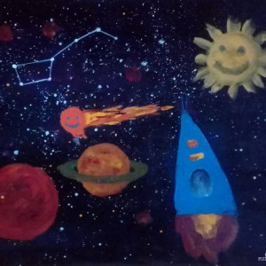 Radość Kosmosu, obraz olejny na płótnie