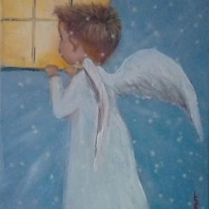 Aniołek Chłopczyk, wydruk na płótnie