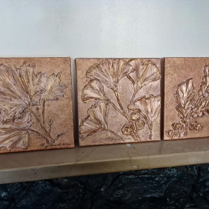 TEKSTUROWY TRYPTYK TERRA - LUKSUSOWE OBRAZY STRUKTURALNE 3D