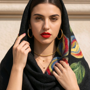 Komin wełniany merino czarne