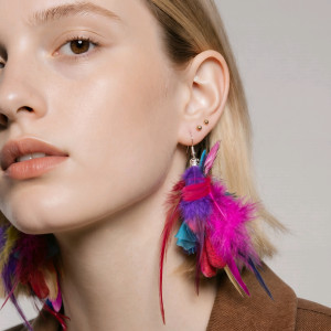 Kolczyki  długie pióra