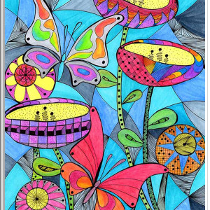 2. MOTYLE - rysunek, plakat. A3