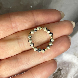 Pierścionek na radość i harmonię | Jaspis Dalmatyński