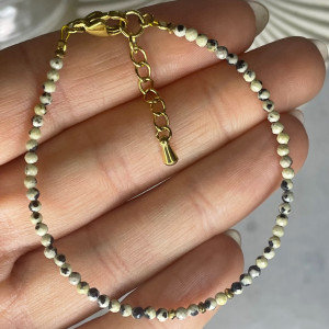 Bransoletka na uziemienie i pozytywne myśli  | Jaspis Dalmatyński