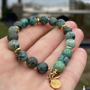 Bransoletka TURKUS AFRYKAŃSKI🌿 | Kamień transformacji i równowagi.