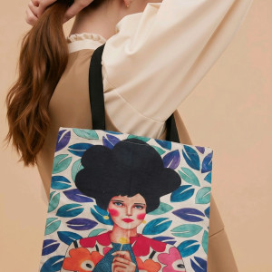 torba shopperka z wizerunkiem kobiety