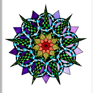 58. MANDALA NA OSTRO - FIOLETOWA - rysunek, plakat.